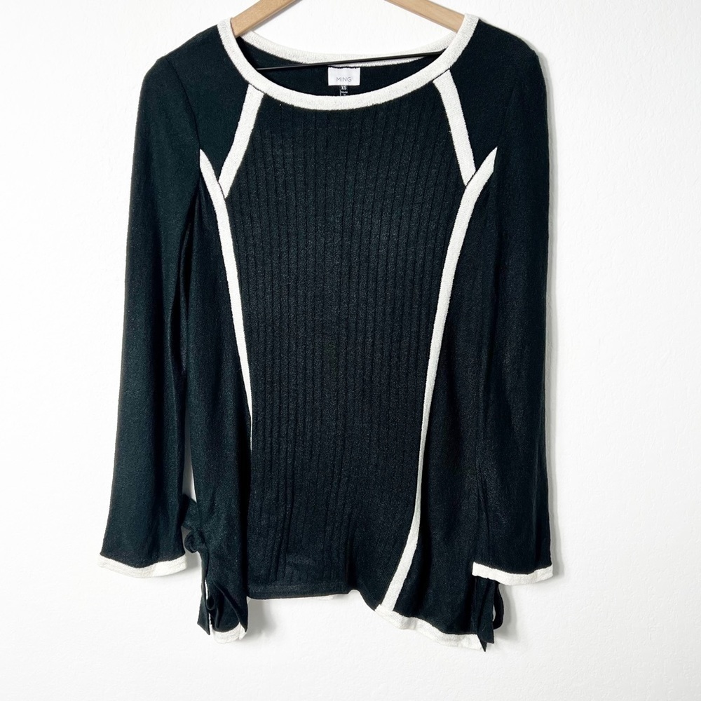 MING BLACK IVORY LONG SLEEVE WOMEN XS BRAND NEW